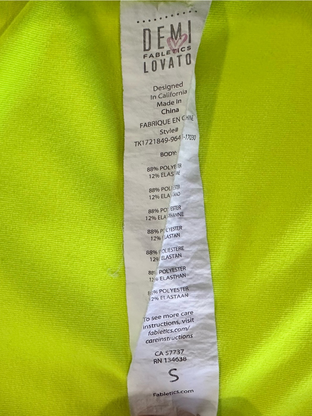 Fabletics Neon Lime Racerback Tank Top - Picture 5 of 5
